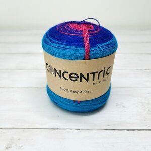 Concentric by Hikoo 100% Baby Alpaca Yarn Rainbow's End Blue Ombre 200 grams